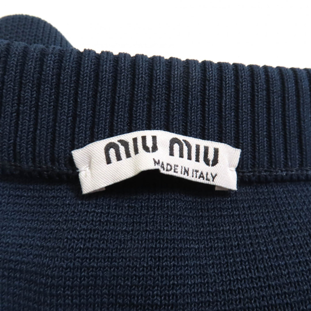 Excellent MIUMIU skirt Sideline Knee-length Navy red Viscose Women 38 MMG350