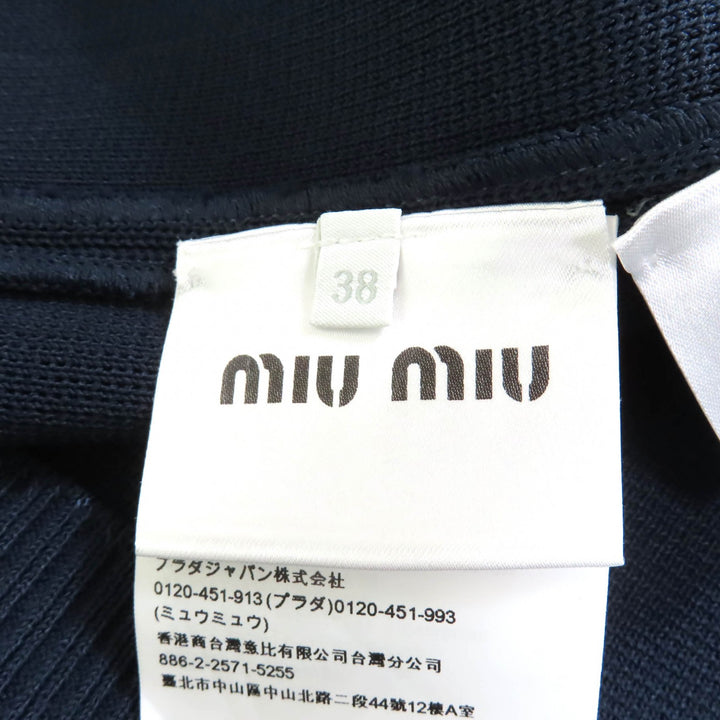 Excellent MIUMIU skirt Sideline Knee-length Navy red Viscose Women 38 MMG350