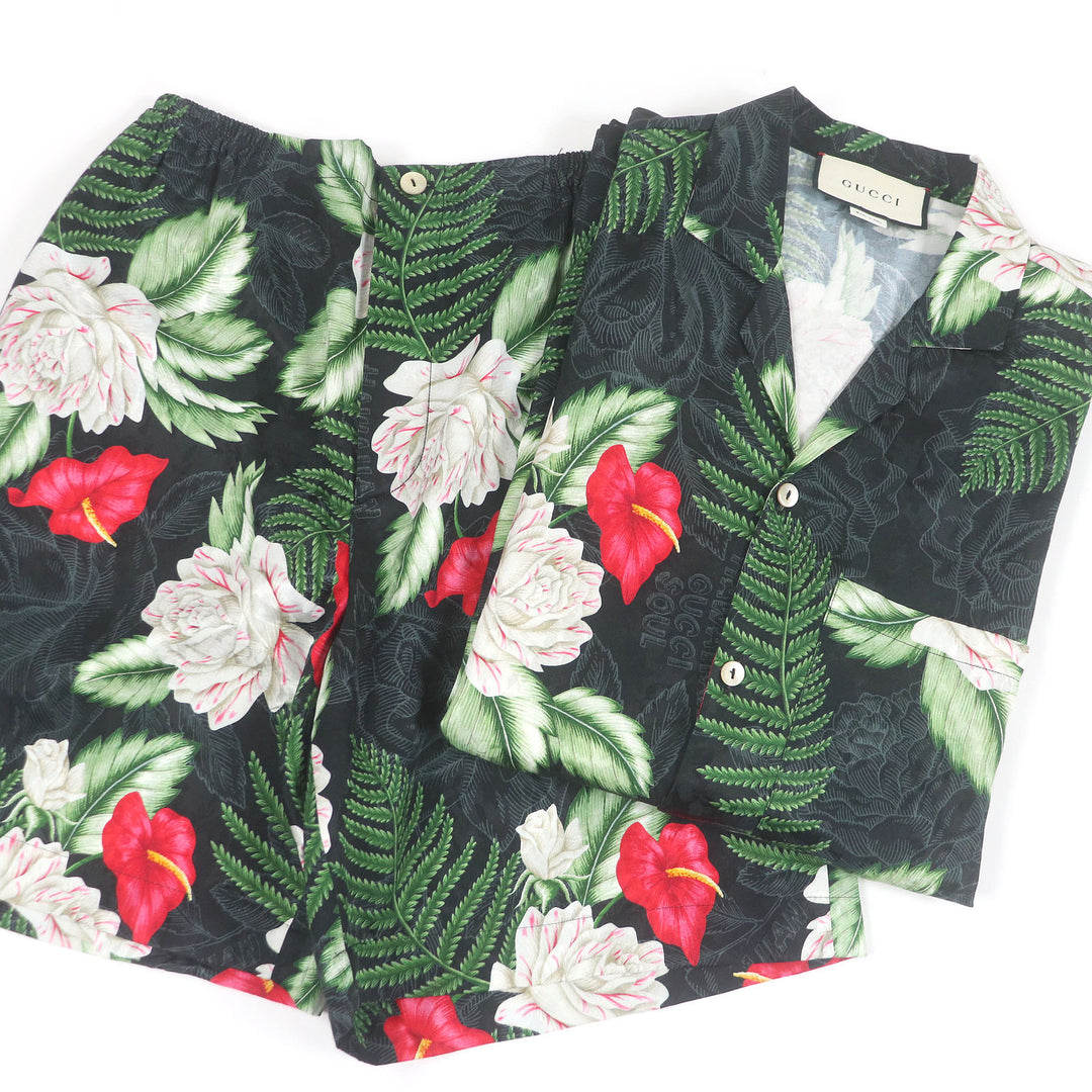 Excellent GUCCI two-piece set Short-sleeved aloha shirt and shorts 624524/619073
