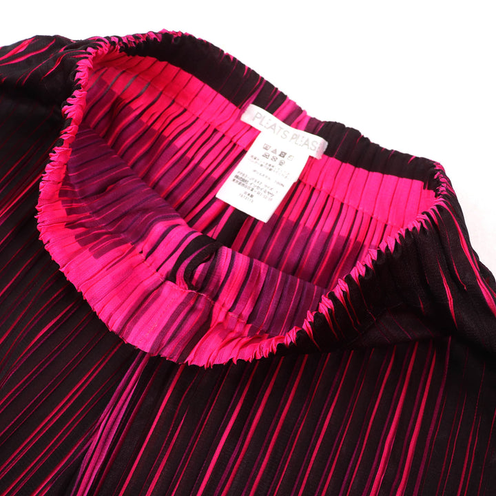 Excellent PLEATS PLEASE two-piece set black polyester PP83-JT541 PP83-JF542
