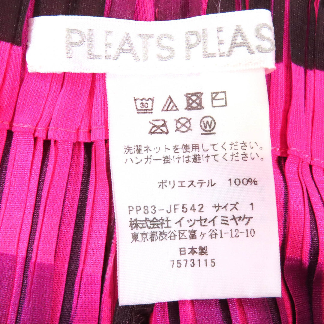 Excellent PLEATS PLEASE two-piece set black polyester PP83-JT541 PP83-JF542