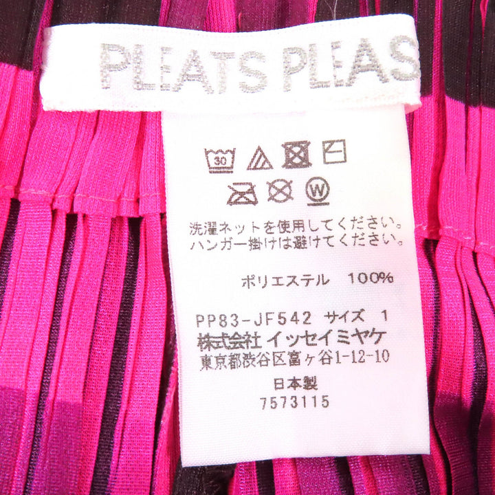 Excellent PLEATS PLEASE two-piece set black polyester PP83-JT541 PP83-JF542