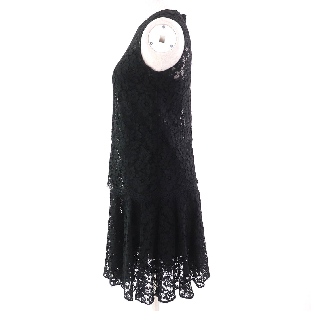 Excellent DOLCE&GABBANA one piece Black Tag Cutwork Lace Sleeveless black
