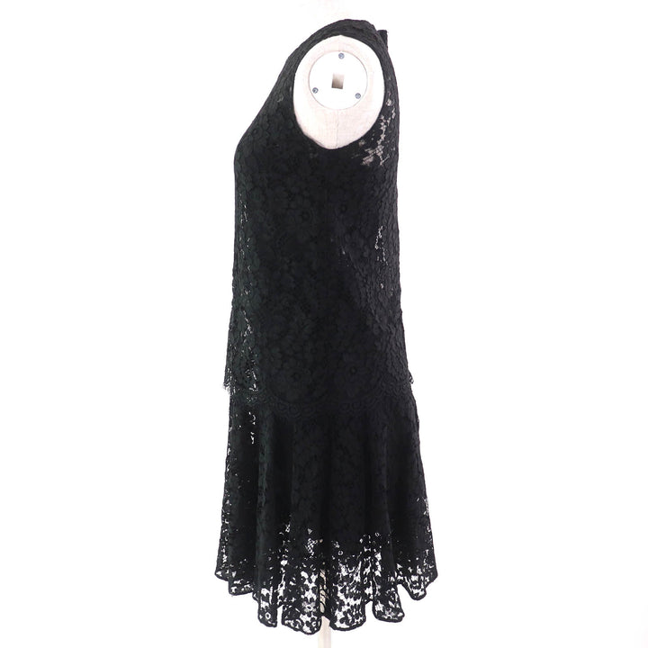 Excellent DOLCE&GABBANA one piece Black Tag Cutwork Lace Sleeveless black
