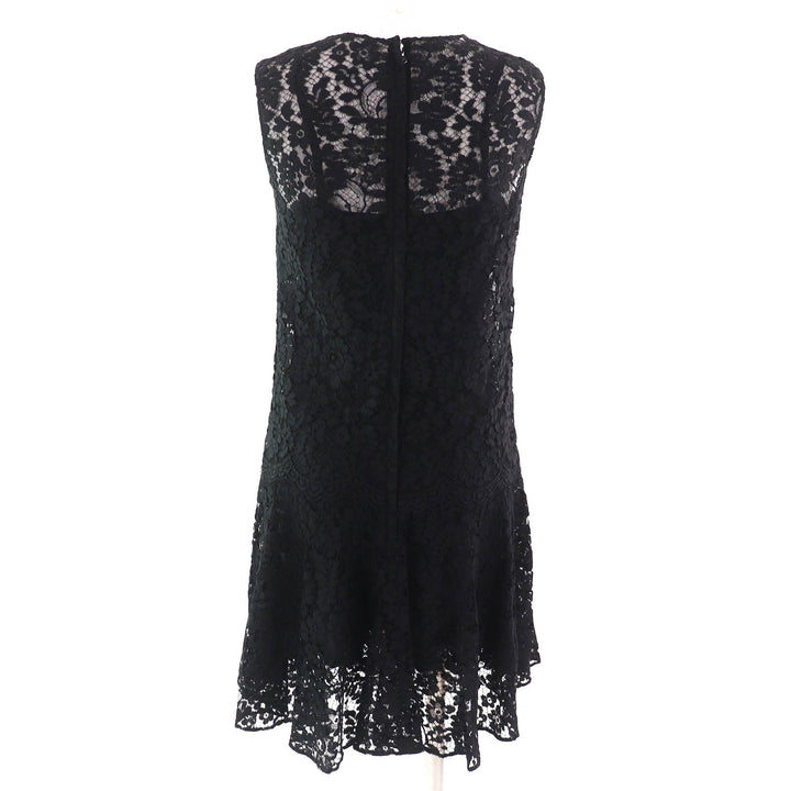 Excellent DOLCE&GABBANA one piece Black Tag Cutwork Lace Sleeveless black