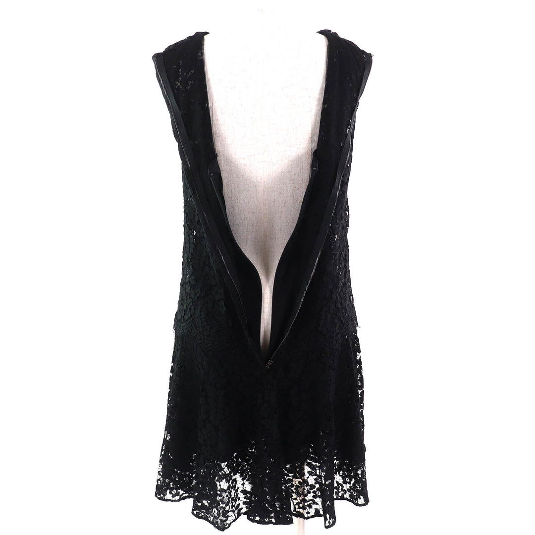 Excellent DOLCE&GABBANA one piece Black Tag Cutwork Lace Sleeveless black