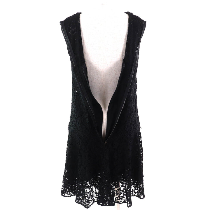 Excellent DOLCE&GABBANA one piece Black Tag Cutwork Lace Sleeveless black