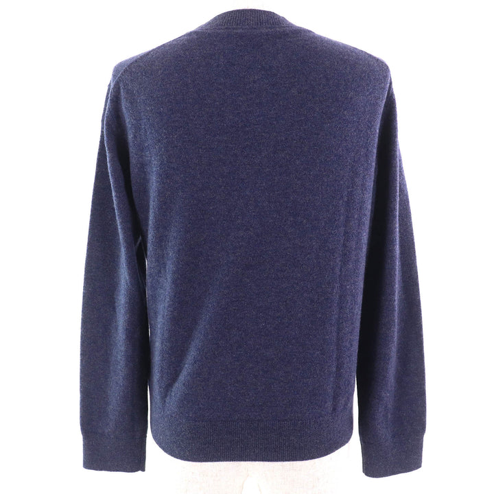 Pristine HERMES knit H-Lift Long Sleeve Knit Sweater Navy system cashmere Women