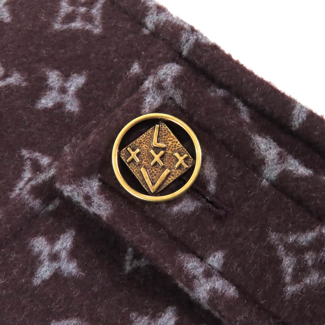 Excellent LOUIS VUITTON Mini skirt Monogram Martin Girl Logo button 34 1A90Z6