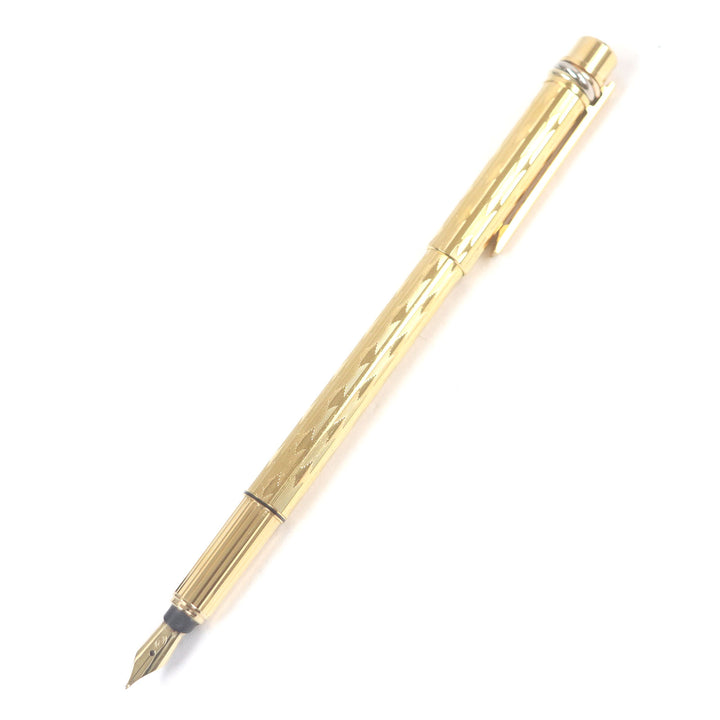 Great Cartier fountain pen Trinity Do Diamond Pattern Cap Type gold 18K mens