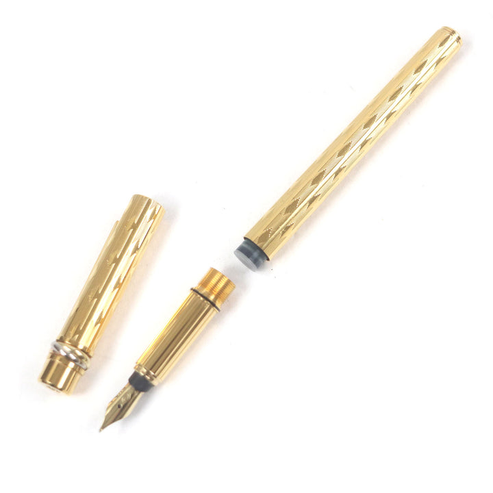 Great Cartier fountain pen Trinity Do Diamond Pattern Cap Type gold 18K mens