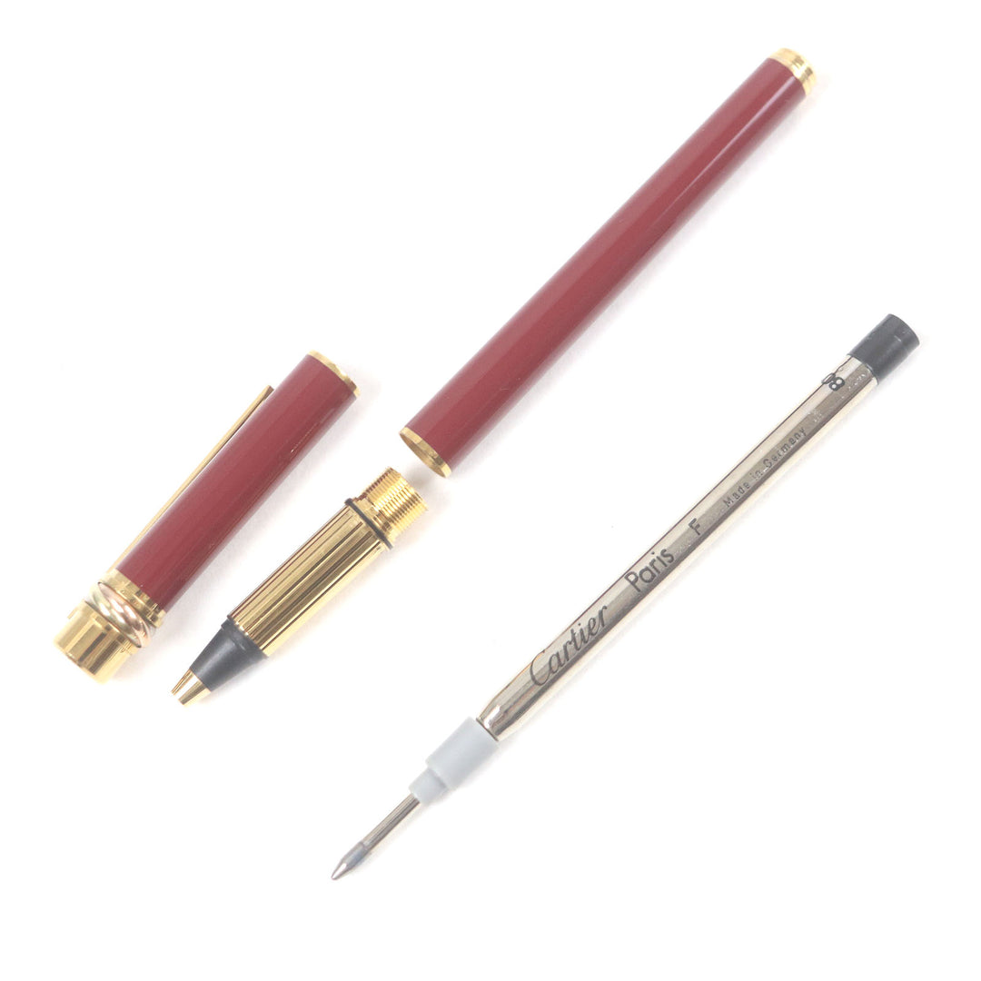 Great Cartier Ballpoint pen Must Do Cartier Trinity cap type Bordeaux gold mens