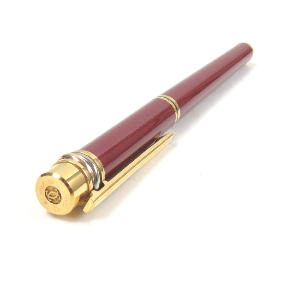 Great Cartier Ballpoint pen Must Do Cartier Trinity cap type Bordeaux gold mens