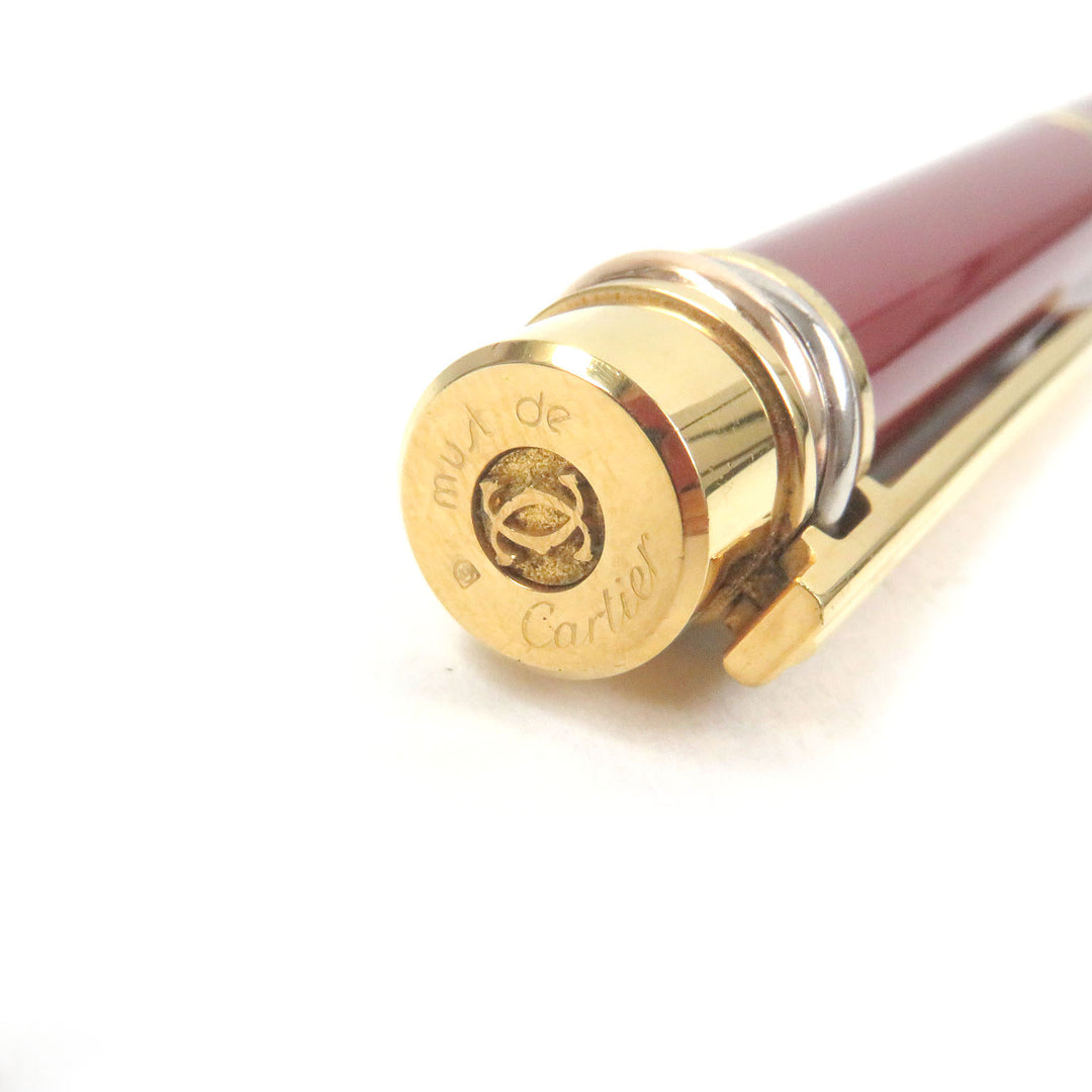 Great Cartier Ballpoint pen Must Do Cartier Trinity cap type Bordeaux gold mens