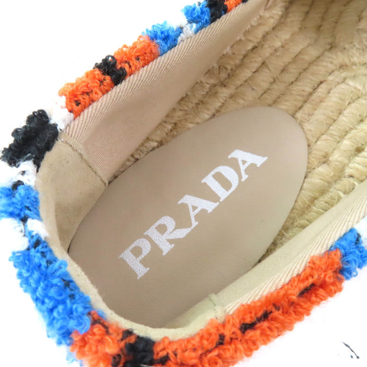 Pristine PRADA Slip-on Terry cloth Triangle logo espadrilles flats ARANCIO 36