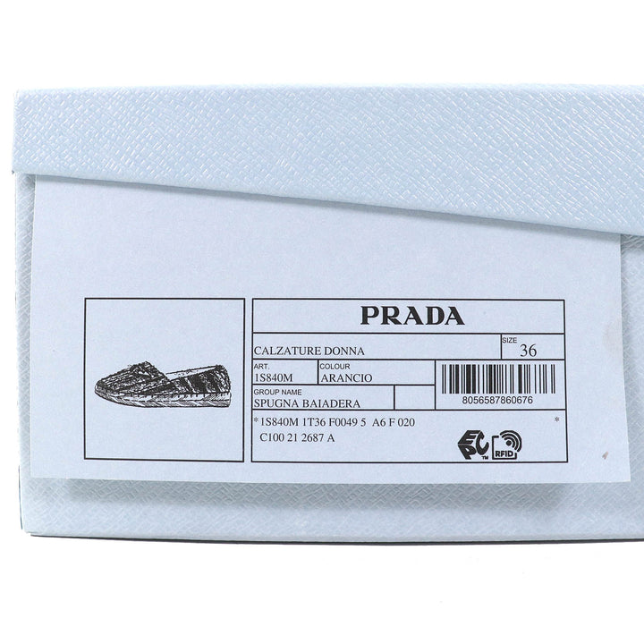 Pristine PRADA Slip-on Terry cloth Triangle logo espadrilles flats ARANCIO 36