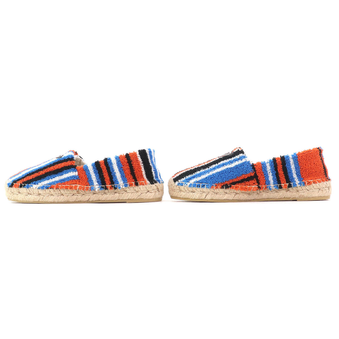 Pristine PRADA Slip-on Terry cloth Triangle logo espadrilles flats ARANCIO 36