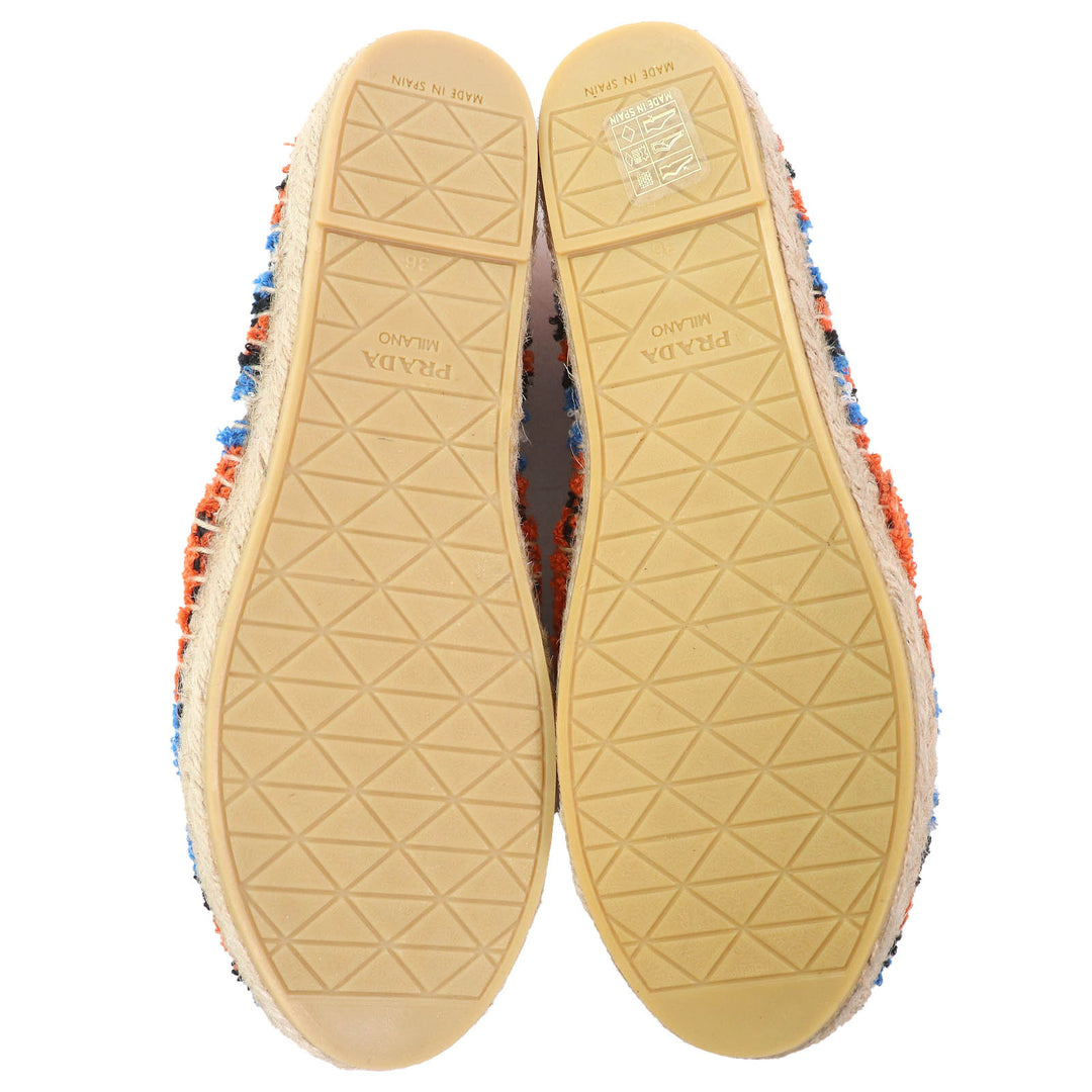 Pristine PRADA Slip-on Terry cloth Triangle logo espadrilles flats ARANCIO 36