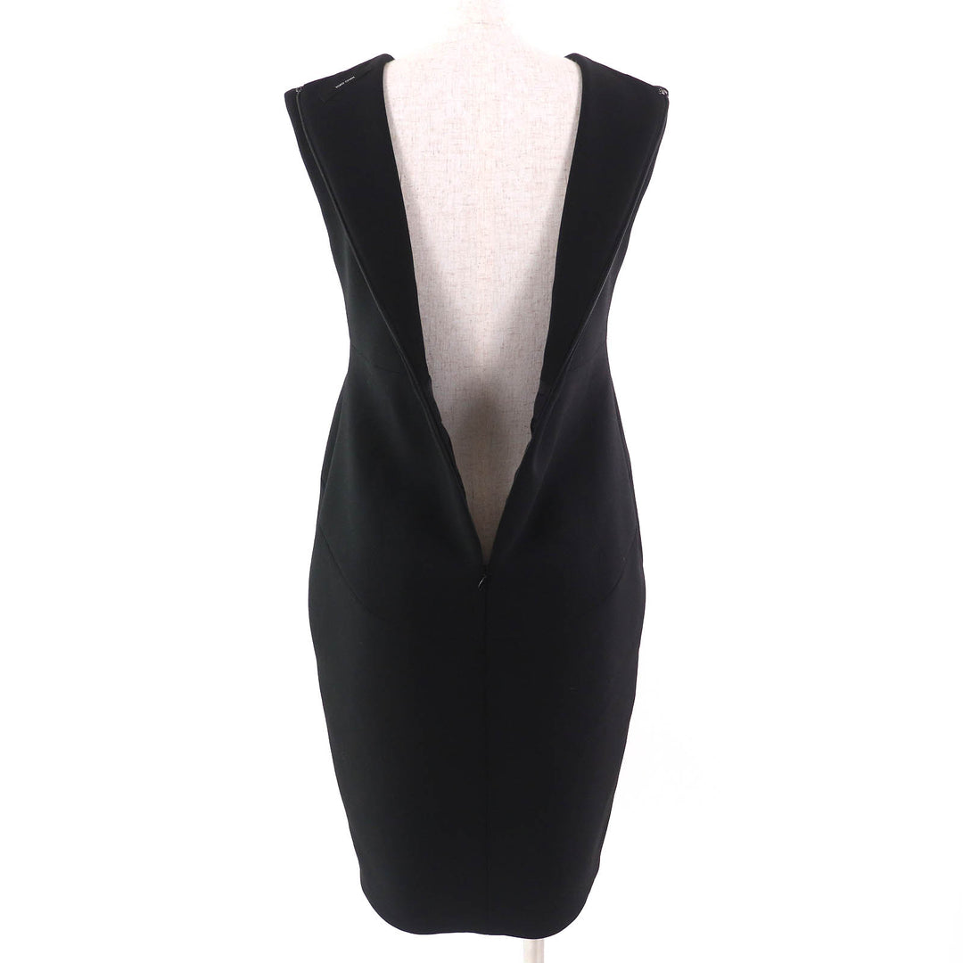 Excellent YOKO CHAN one piece Faux pearl sleeveless one piece dress black