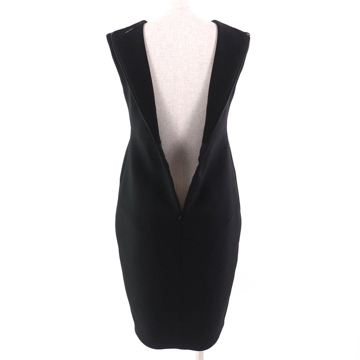 Excellent YOKO CHAN one piece Faux pearl sleeveless one piece dress black