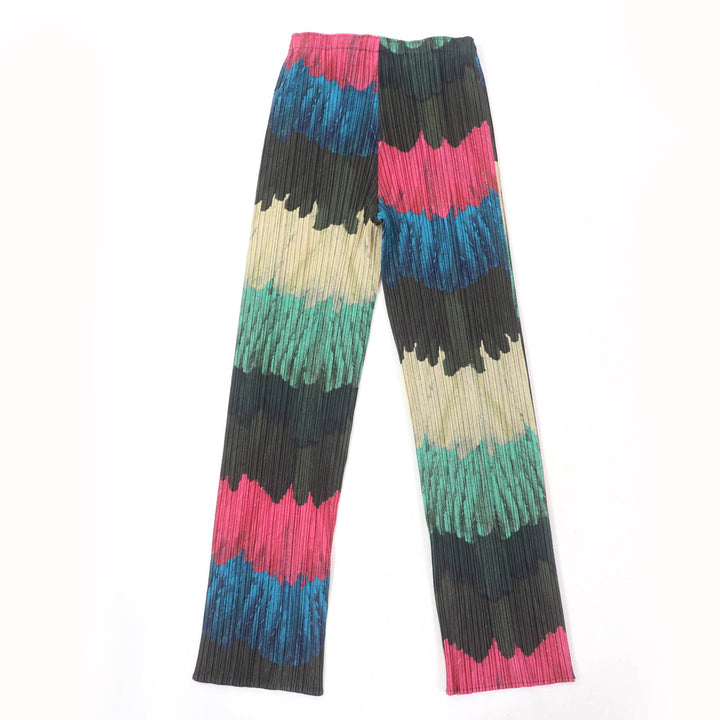 Excellent PLEATS PLEASE Pants Total pattern print multicolor polyester Women 2