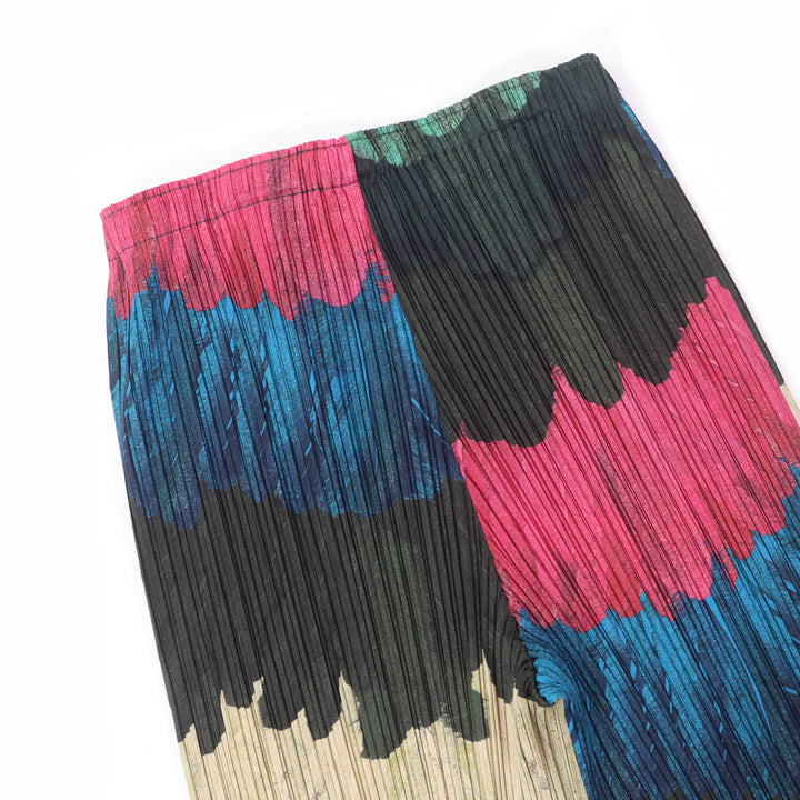 Excellent PLEATS PLEASE Pants Total pattern print multicolor polyester Women 2