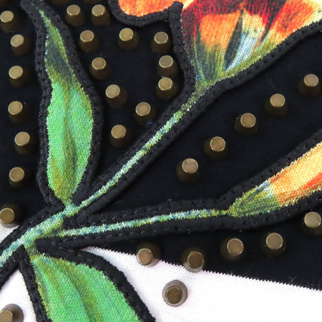 Excellent GUCCI Short sleeve T-shirt Mare Gothicum Flower Stud Border Pattern M