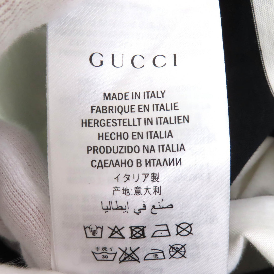 Excellent GUCCI Short sleeve T-shirt Mare Gothicum Flower Stud Border Pattern M