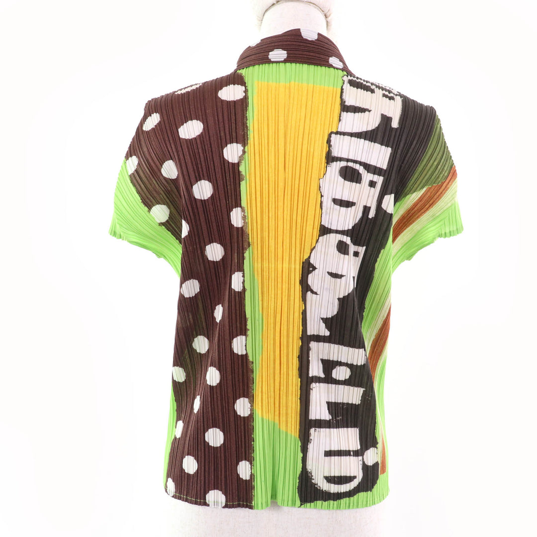Great PLEATS PLEASE Short sleeve shirt Total pattern print multicolor 3