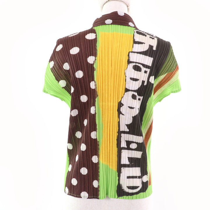 Great PLEATS PLEASE Short sleeve shirt Total pattern print multicolor 3