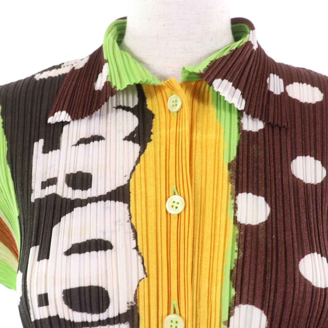 Great PLEATS PLEASE Short sleeve shirt Total pattern print multicolor 3
