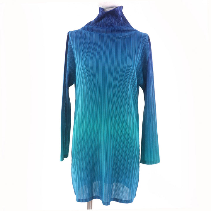 Excellent PLEATS PLEASE one piece gradient print tunic Blue polyester Women 3