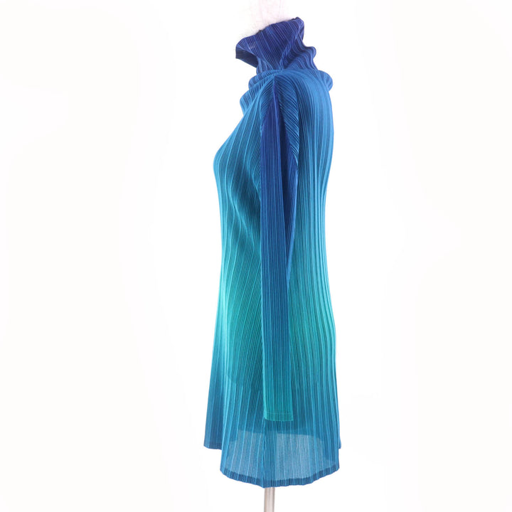 Excellent PLEATS PLEASE one piece gradient print tunic Blue polyester Women 3