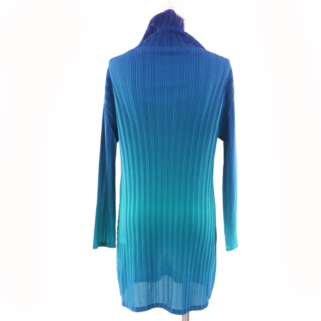 Excellent PLEATS PLEASE one piece gradient print tunic Blue polyester Women 3 PP53-FT384