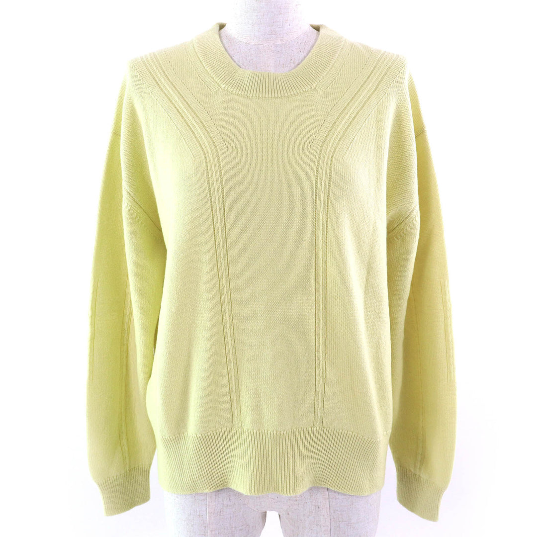 Excellent HERMES knit Serie Button Oversized Sweater Yellow cashmere 38 2H2603D1