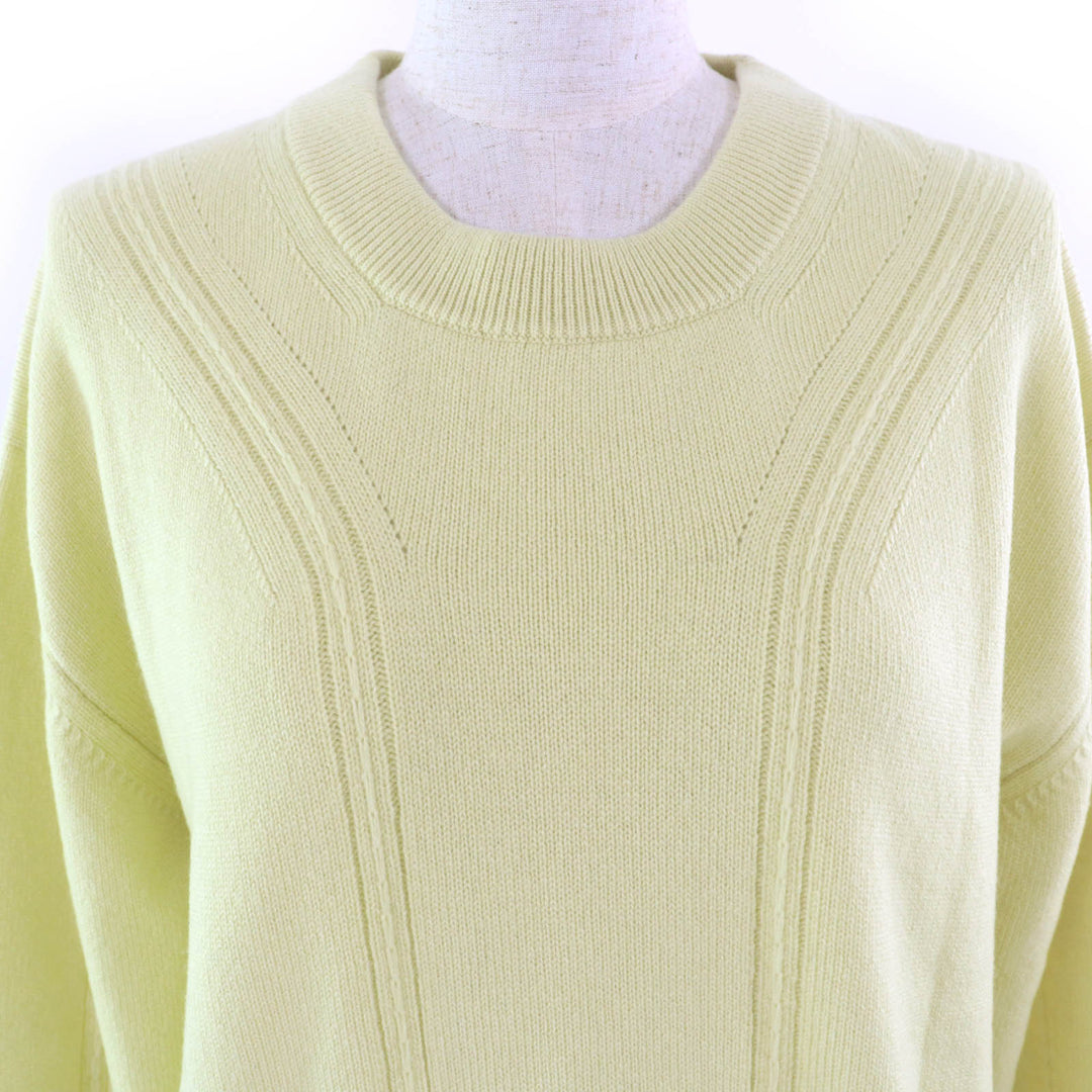 Excellent HERMES knit Serie Button Oversized Sweater Yellow cashmere 38 2H2603D1