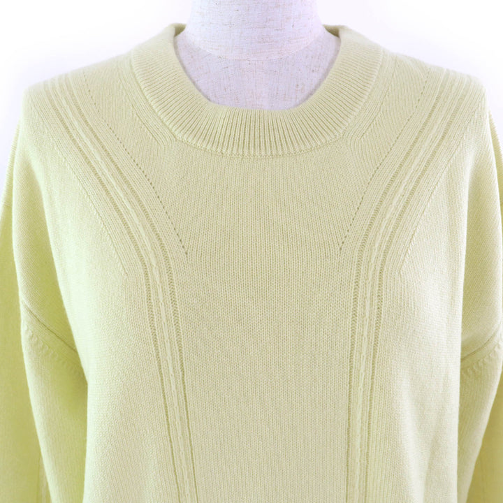 Excellent HERMES knit Serie Button Oversized Sweater Yellow cashmere 38 2H2603D1
