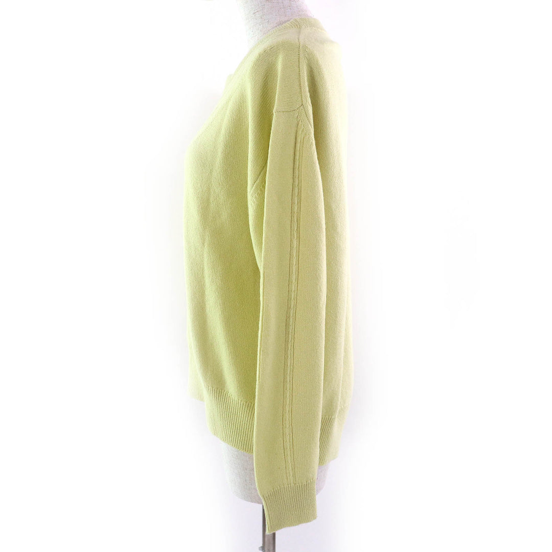 Excellent HERMES knit Serie Button Oversized Sweater Yellow cashmere 38 2H2603D1