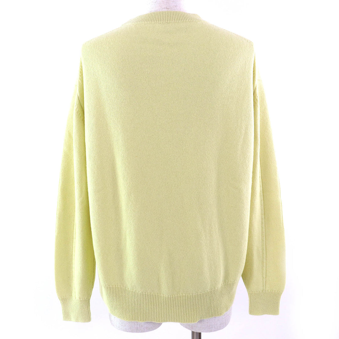 Excellent HERMES knit Serie Button Oversized Sweater Yellow cashmere 38 2H2603D1