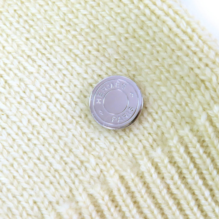 Excellent HERMES knit Serie Button Oversized Sweater Yellow cashmere 38 2H2603D1