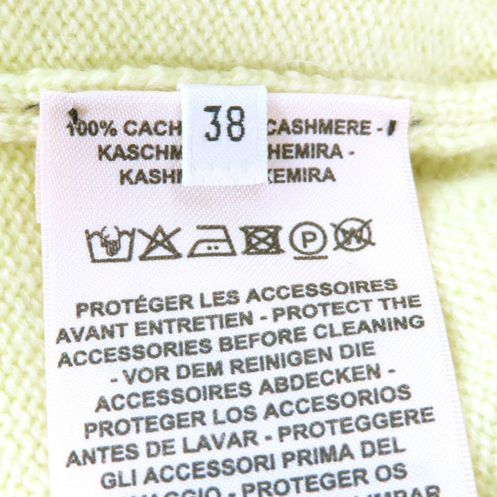 Excellent HERMES knit Serie Button Oversized Sweater Yellow cashmere 38 2H2603D1