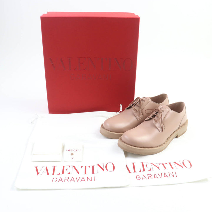Excellent Valentino Garavani Leather shoes pink beige leather mens 40 2Y0S0H04