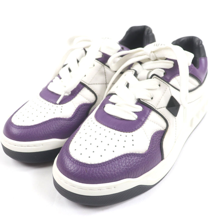Pristine Valentino Garavani sneakers One Stud Purple white leather 40 XY2S0E71