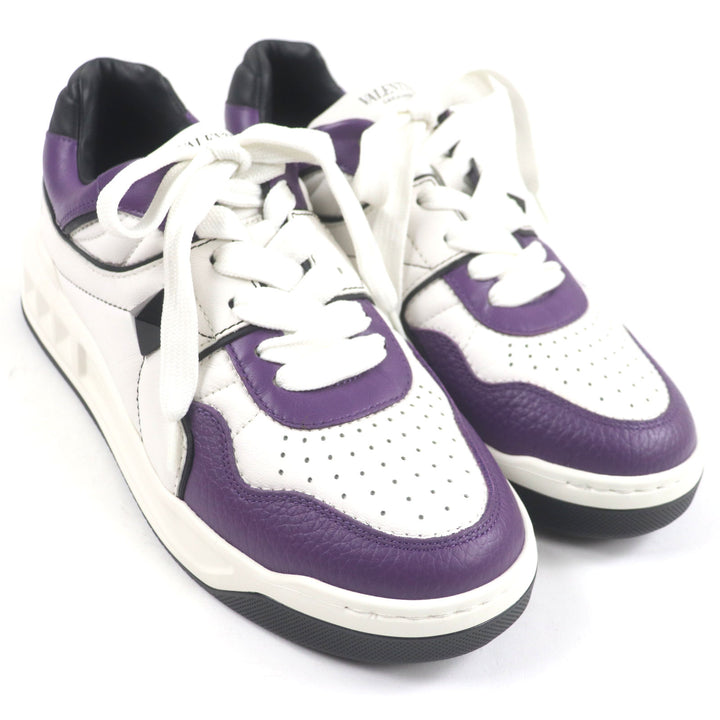 Pristine Valentino Garavani sneakers One Stud Purple white leather 40 XY2S0E71