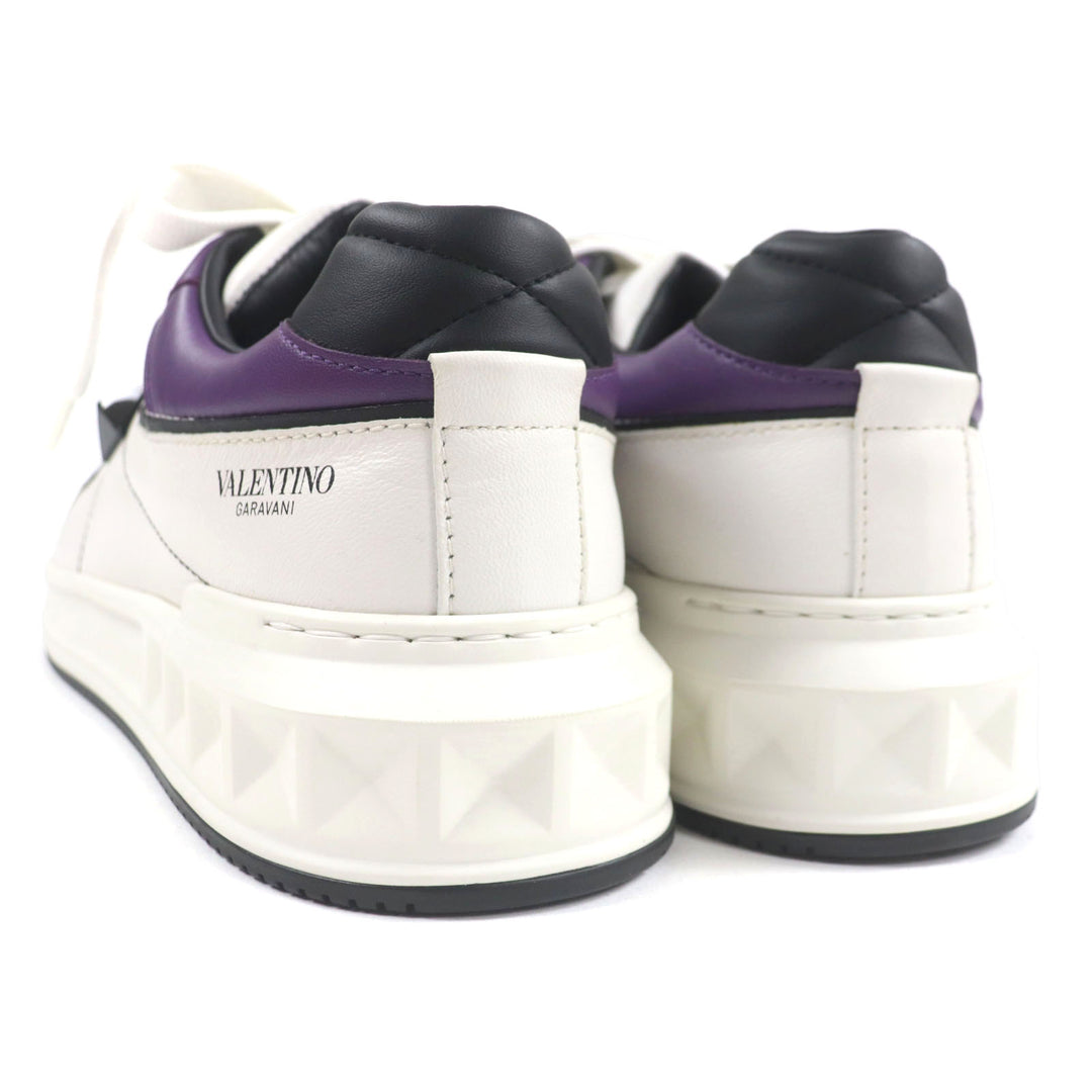 Pristine Valentino Garavani sneakers One Stud Purple white leather 40 XY2S0E71