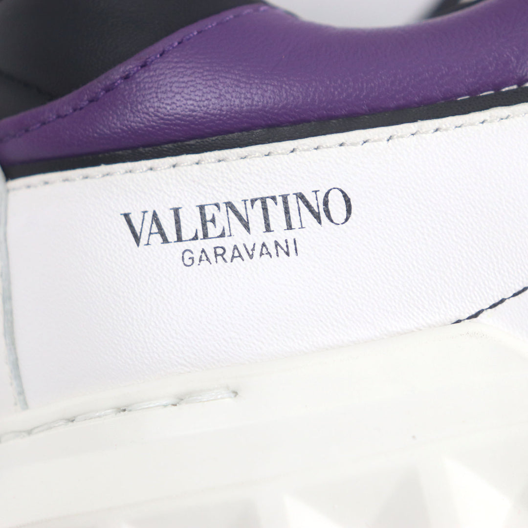 Pristine Valentino Garavani sneakers One Stud Purple white leather 40 XY2S0E71