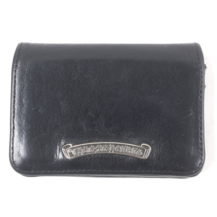 Very Good CHROME HEARTS Card Case Scroll Label 3 Pocket Business Card Holder