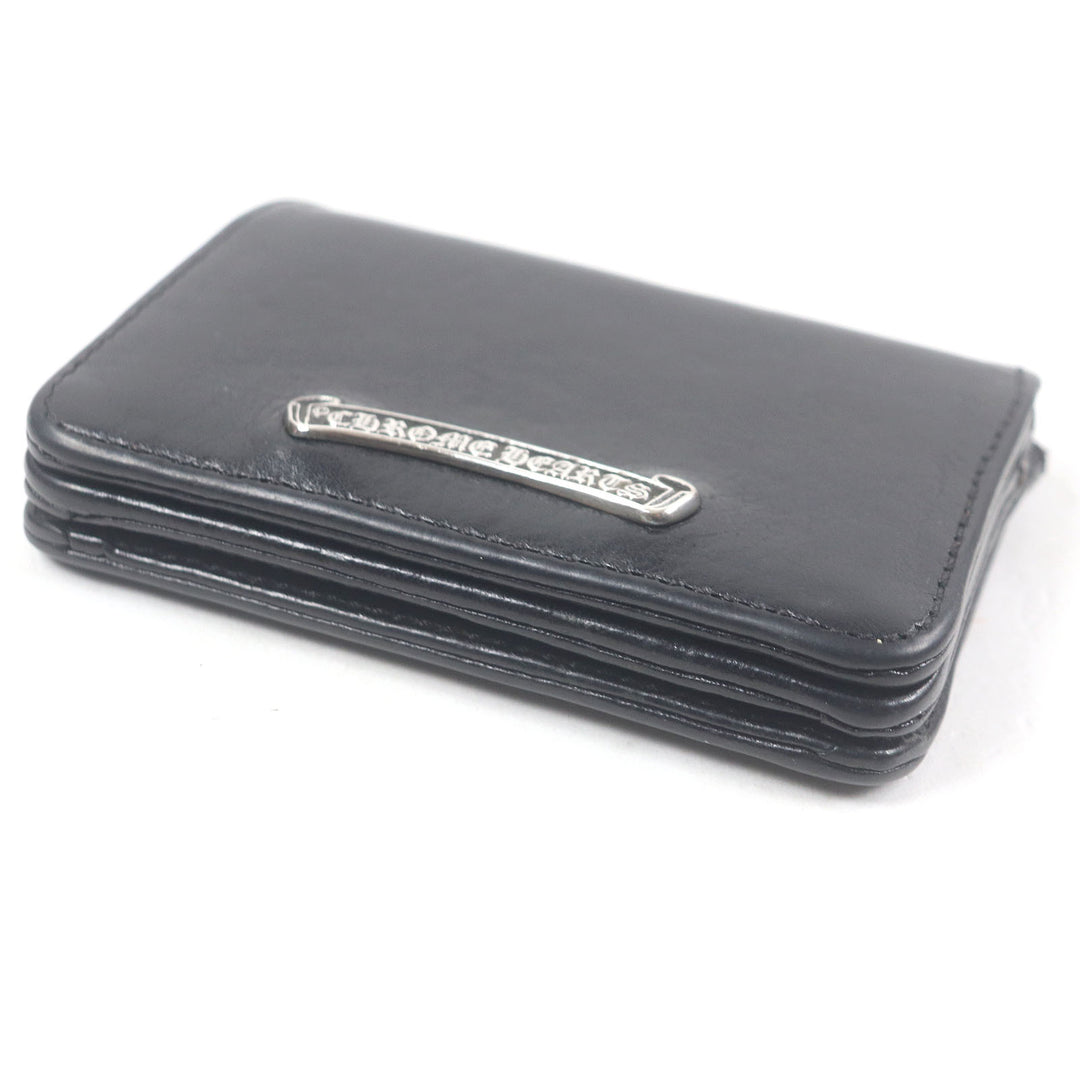 Very Good CHROME HEARTS Card Case Scroll Label 3 Pocket Business Card Holder