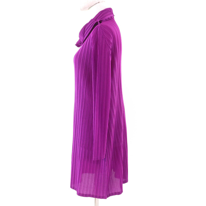 Excellent PLEATS PLEASE one piece Turtleneck Pleated Long Sleeves purple 3 PP71-PT334