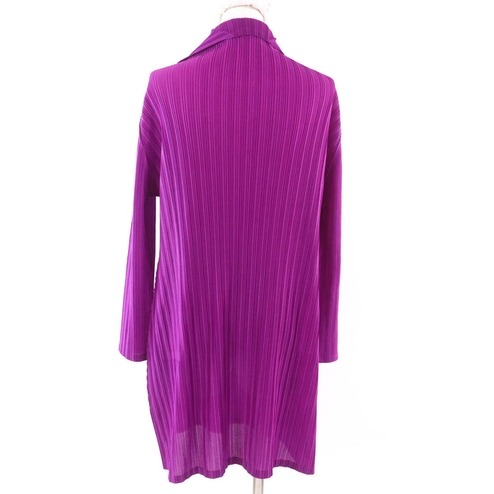 Excellent PLEATS PLEASE one piece Turtleneck Pleated Long Sleeves purple 3 PP71-PT334